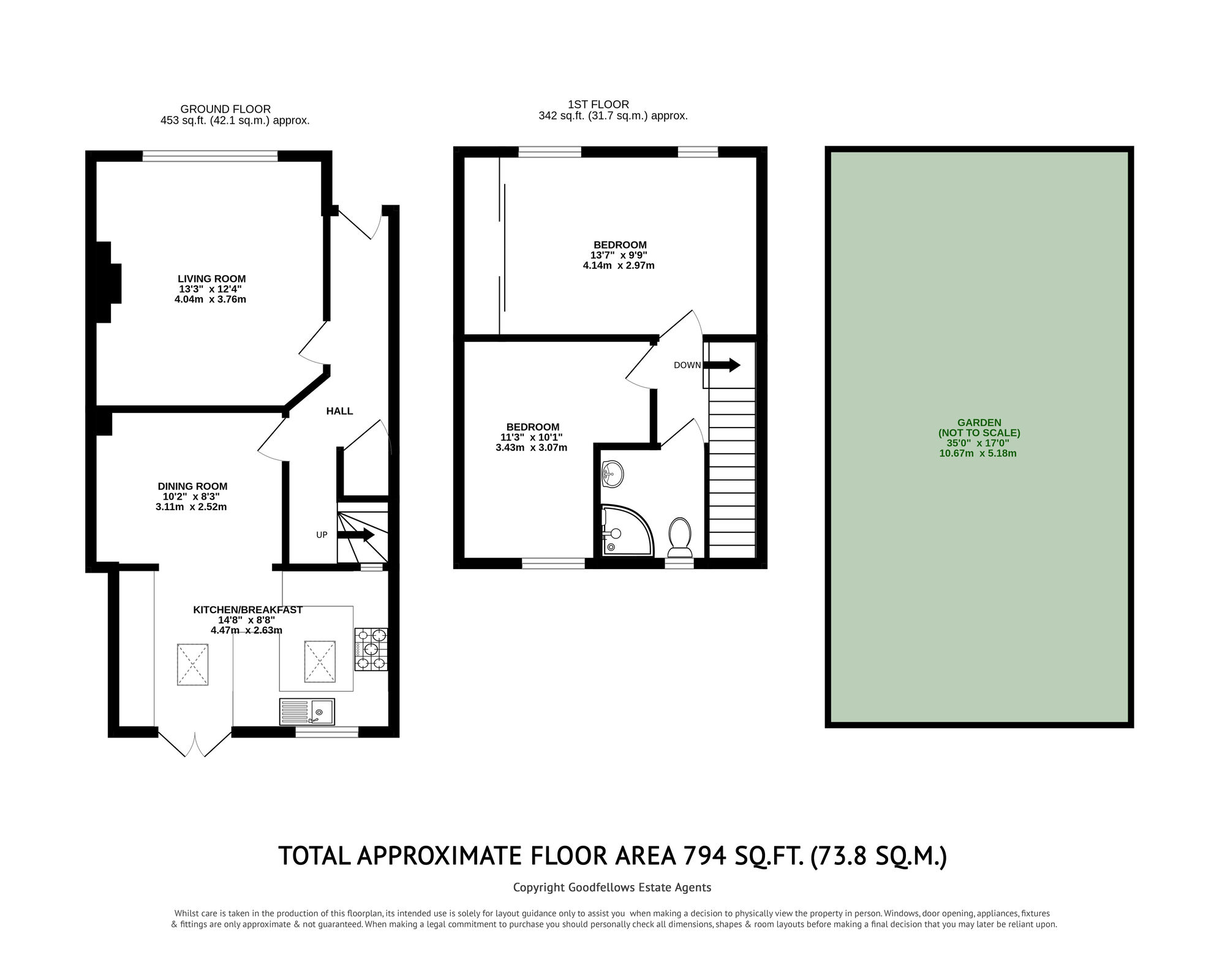 2 bedroom mid terraced house for sale | Evesham Green, Morden, SM4